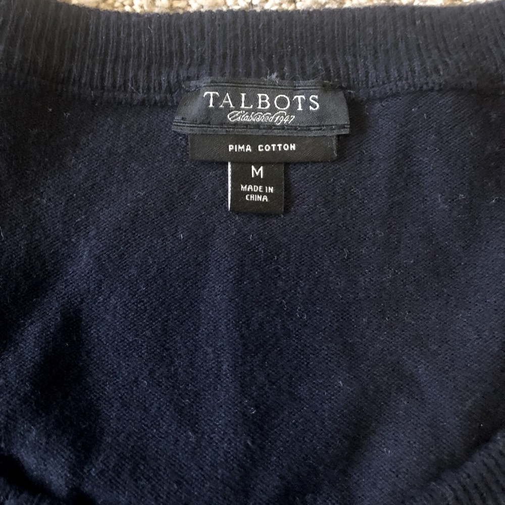 Talbots Pima Cotton 3/4 sleeve button down cardigan